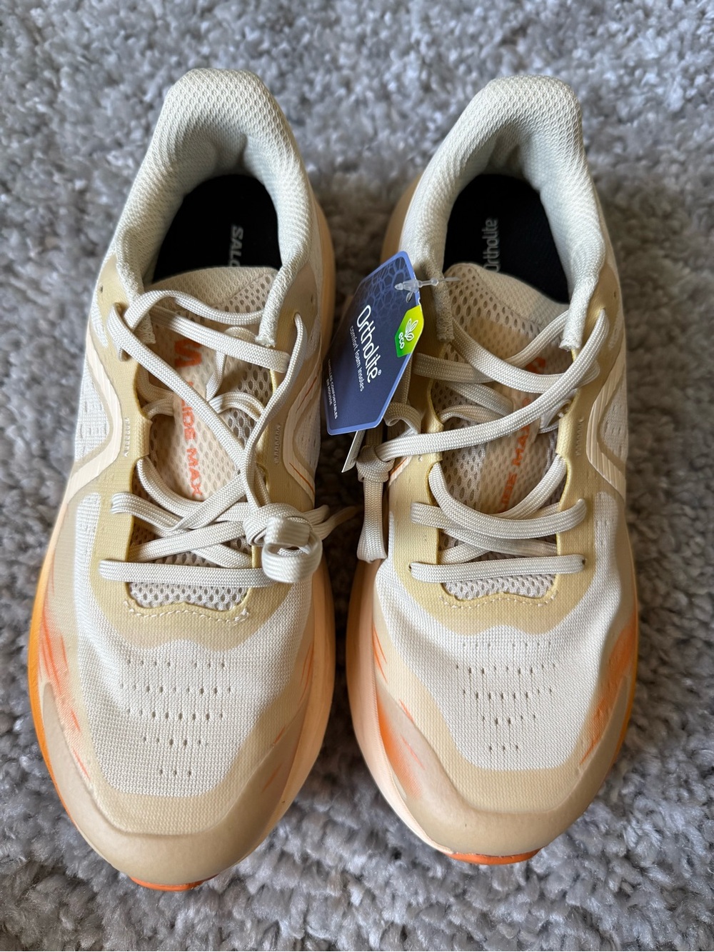 Salomon Beige Cream Orange Women's Athletic Shoes